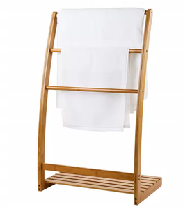 Wholesale Modern Three-Layer Bamboo <b>Towel</b> <b>Rack</b> <b>Stand</b> Bathroom Floor Clothes - Product Image 1