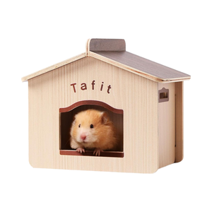 Tafit Grande cachette en bois pour hamsters gerbilles souris petit habitat pour animaux de compagnie et jouets de décoration de cage à la maison - Product Image 6