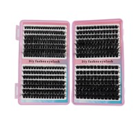 Kit DIY de cils synthétiques volumineux 10-20mm, lot en vrac 40D/60D/80D/100D/120D/160D/200D