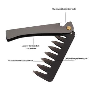 Peine de Metal para Barba de dientes anchos negros superventas, Etiqueta Privada, tamaño de bolsillo, <span class=keywords><strong>cepillo</strong></span> de dientes finos para Barba, peine profesional para hombres - Product Image 5