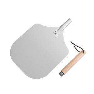 Herramienta de pizza Mango de madera desmontable <span class=keywords><strong>Pala</strong></span> de paleta de pizza de aluminio para pizza grande para restaurante - Product Image 2