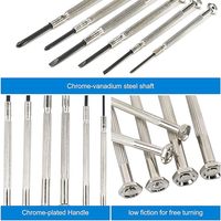 Ensemble de 6 mini tournevis pour la réparation de lunettes, kit d'outils de réparation de précision avec 6 tournevis à tête plate et Phillips de tailles différentes