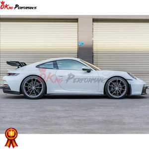 Base de Alerón trasero de fibra de carbono seco imprimado estilo GT3, alerón trasero, cubierta de motor y juego de maletero trasero para Porsche 911 992 <span class=keywords><strong>Carrera</strong></span> S - Product Image 4