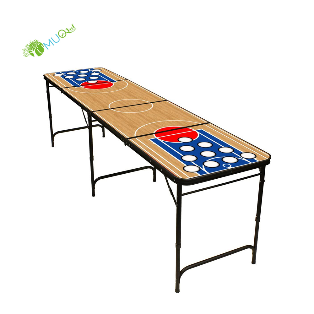 Yumuq 8' складной пиво из алюминия, уникальный дизайн игр для настольного тенниса, стол, складной Beer Pong игры с пользовательского образца