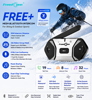 Interfono per Moto Freedconn Free+ per 8 Piloti, Impermeabile IP67, Radio FM, Riduzione del Rumore, Microfono Vivavoce