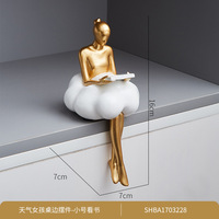Statues et sculptures dorées, statuettes et figurines pour la décoration intérieure, décoration de chambre Kawaii, accessoires de bureau, décoration de mariage