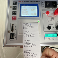 Zhiwei Probador de Resistencia de Bobinado de CC Portátil Electrónico 10A ZW8110 con Impresora Micro USB para Pruebas de Motores y Transformadores