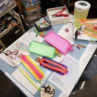 Trousse à crayons imperméable en PVC réutilisable avec grande fermeture éclair, élégante et simple, pour étudiants, pour organiser les fournitures scolaires