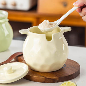 โถเซรามิกเฉาโจวพร้อมฝาปิดสำหรับเก็บเครื่องปรุงรสเหลว 1.5 ลิตร ภาชนะใส่เครื่องปรุงในครัว - Product Image 4