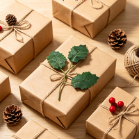 Daun Tanaman Buatan Daun Natal Aksesoris Dekorasi Natal DIY Aksesoris Daun Hijau Buatan