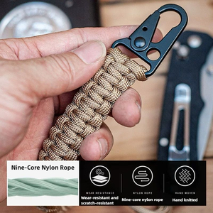 <span class=keywords><strong>Bracelet</strong></span> multifonctionnel en <span class=keywords><strong>paracorde</strong></span> pour la randonnée en montagne, porte-clés de sac à dos, sangle de poignet, équipement de camping - Product Image 4