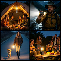 Lampe torche LED rechargeable 3000LM avec zoom, lumière latérale à filament, étanche, pour camping et travail, avec crochet de suspension, Type-C