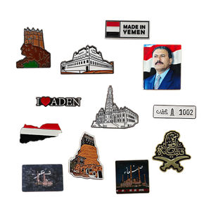 Autocollants émaillés en stock pour le drapeau de la ville du Yémen Badge en métal personnalisé Décalcomanies pour téléphone Promos patriotiques Souvenirs culturels Cadeau - Product Image 1