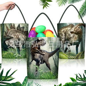 กระเป๋าใส่ของรูปไดโนเสาร์ 17x25 ซม. พิมพ์ลายดิจิตอล ของขวัญอีสเตอร์ ที่เก็บของ ที่ใส่ขนมสำหรับเด็ก - Product Image 1