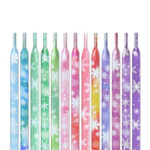 Lacets plats personnalisés flocon de neige 0,8 mm de large pour chaussures décontractées – Vente en gros - Product Image 2