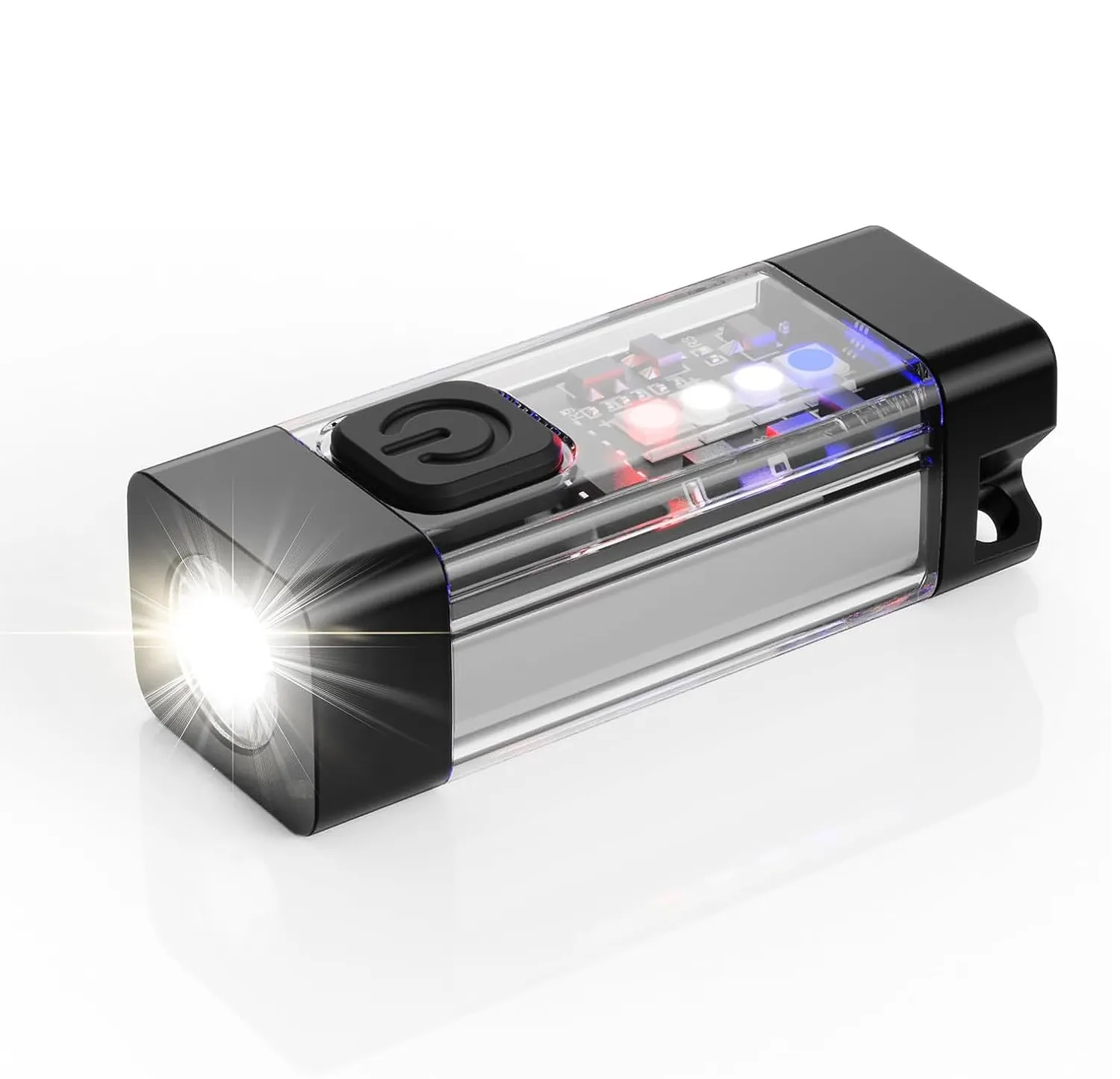 プラスチック製1000lmトーチライト充電式固定焦点緊急ハンティングlinterna5モードキーチェーン付き強力懐中電灯