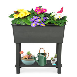 Boîte de jardinière en plastique pour lit de jardin surélevé extérieur à <span class=keywords><strong>arrosage</strong></span> automatique avec étagère de rangement pour jardin cour herbe légume <span class=keywords><strong>fleur</strong></span> - Product Image 1