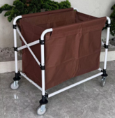 다이닝, 거실, 창고, 홈 클리닝 서비스용 모던 호텔 린넨 접이식 핸드 카트 스테인리스 스틸 세탁 트롤리 - Product Image 2