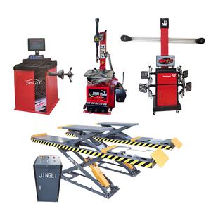 Peralatan kendaraan set lengkap 4 POS pengangkat mobil, gunting pengangkat hidrolik <span class=keywords><strong>2</strong></span> POS pengangkat ban dan penyeimbang roda - Product Image 3