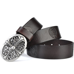 หัวเข็มขัดโลหะผสมรูปไข่ 3 มิติ กว้าง 3.8 ซม. หัวเข็มขัดแบบตะวันตก<span class=keywords><strong>พ</strong></span>ร้อมป้ายชื่อ คุณภาพแข็งแรง สายหนังแท้ เข็มขัดหนังวัววินเทจ - Product Image 3