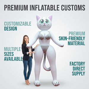 <span class=keywords><strong>Gatto</strong></span> Gonfiabile da 180 cm, Giocattolo Gonfiabile a Forma di <span class=keywords><strong>Gatto</strong></span>, in PVC Rinforzato, a Grandezza Naturale, Personaggio dei Cartoni Animati - Product Image 2