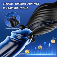 Masseur de prostate, jouets sexuels anaux, plug anal, vibrateur rotatif à 360 degrés, dildo anal avec 10 modes de vibration et télécommande via application