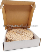 Sets de table ronds en herbe tressée de luxe XL, tissage naturel en jacinthe d'eau