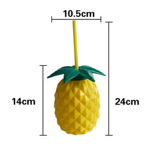 Bouteille d'eau en plastique de 500 ml avec paille, nouveauté, pour boire du jus, gobelets de fête colorés en forme d'ananas - Product Image 6