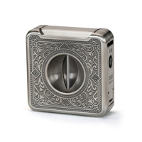 Accessoires de luxe pour cigares : Coupe-cigares en V rétro vintage en alliage de zinc, support multifonctionnel pour aiguille à perforer, ciseaux à cigares