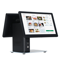Terminal Punto de Venta (TPV) para Comercios, con Pantalla Táctil WIFI 6, Carcasa Metálica, NFC, Pantalla Dual Blanca de 15.6 Pulgadas