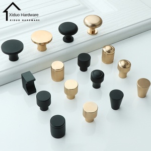 Lemari pakaian ruang tamu, Modern Stainless Steel lubang tunggal Tempat Tidur dekat kabinet pegangan 128mm boneka hitam emas aluminium Aloi - Product Image 2