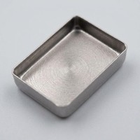 Boîtier carré vide en métal 14,6*19,6 mm personnalisé pour poudre cosmétique, avec base magnétique pour maquillage