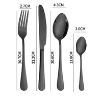 Lot de 24 couverts de restaurant en acier inoxydable couteau fourchette cuillère vaisselle coffret cadeau