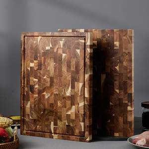 Nhà Tự Nhiên Lớn Keo Gỗ End Hạt Cắt Board Butcher Khối Cho Nhà Bếp Với Nước Trái Cây Rãnh - Product Image 1