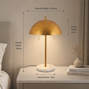 Vintage Gold Metal Table Lamp E27 Bulb For Bedroom Bedside Living Room Hotel Restaurant Decorative Ambient <b>Light</b> - Product Image 4