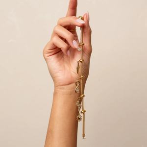 Chaîne en acier inoxydable DIY multi-styles avec pendentif couleur or 18 carats pour enfants, plaqué sous vide - Product Image 4