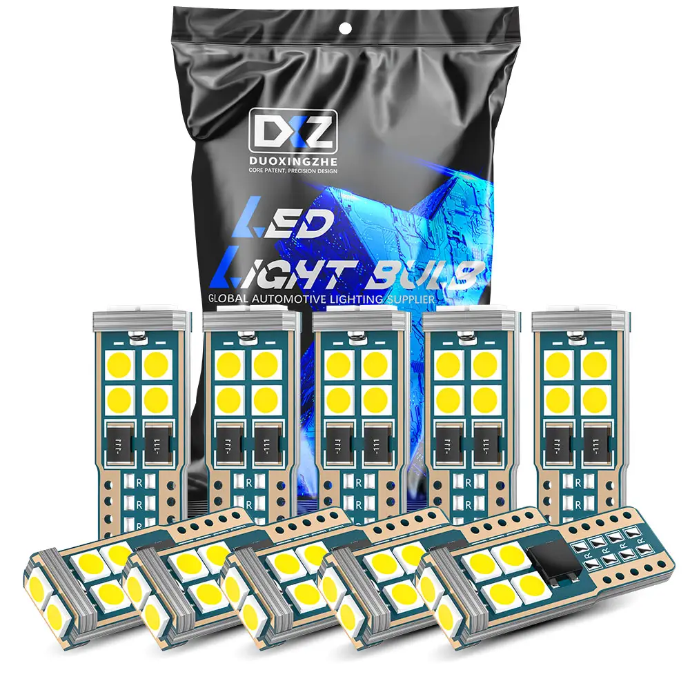 DXZ 10PCS T10 LED W5WLED電球303010SMD Canbus 1681946000K12Vホワイトカーインテリアマップドームライトクリアランスライトエラーフリー