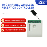 Mini Receptor YET477 9~24V 433Mhz Universal de Código Abierto 1 Canal para Control de Señales Eléctricas en Puertas, Ventanas y Persianas