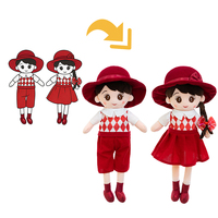 Jouets en peluche pour couples mignons, personnalisables, décoration de la maison, cadeau de mariage, ODM OEM, logo personnalisé, articles commémoratifs d'événements