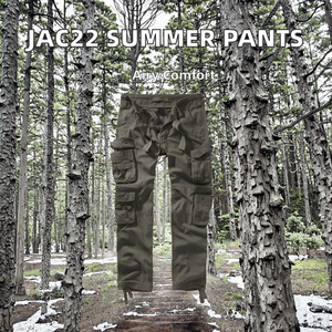 Pantalon large décontracté pour homme JAC22 A3677 en tissu peigné, coupe droite, taille basse, braguette boutonnée, respirant et écologique - Product Image 2