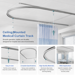 Riel de infusión colgante de techo Degao de aleación de aluminio para hospital, con formas múltiples U/L/O, para uso en salas de hospitalización. - Product Image 2