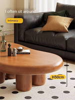 Nouvelle table basse irrégulière en bois massif brun, style européen, créative en forme de nuage pour salon