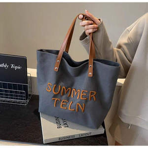 Sac à main personnalisable avec logo brodé, grande capacité, sac de shopping tendance et écologique, sac à bandoulière - Product Image 4