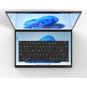 2024 Nieuwe 14 + 14 Inch Dual Screen Ips Touch 2240*1440 Mini Laptop Computer