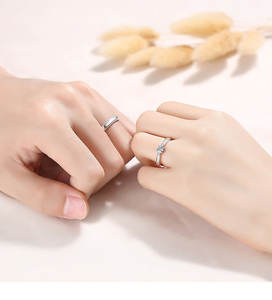 Последние Свадебные украшения, парные кольца, модные ювелирные изделия из нержавеющей стали, парные кольца # - Product Image 6