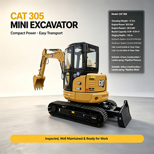 Mini-excavatrice CAT305 d'occasion, d'origine Caterpillar Japon, 5 tonnes, petite pelle sur chenilles pour travaux agricoles, haute qualité et économique. - Product Image 1