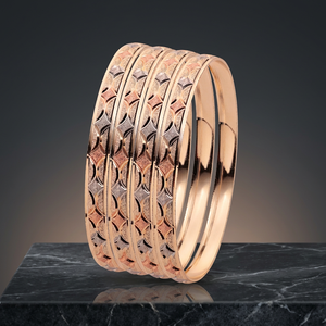 Wholesale 3 Tone Plated Modern <b>Bangles</b>, Tri Color <b>Bangles</b> <b>Set</b>, Fashion <b>Bangles</b>, 3 Tone Trendy <b>Bangles</b>, Multi Tone Brass <b>Bangles</b>. - Product Image 2