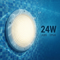 Lumière LED pour piscine certifiée CE YK-SP615 25W blanc chaud 3000K, montage mural, plastique ABS, 12V, étanche IP68