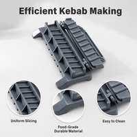 Utensilio para Hacer Brochetas de Carne, Herramienta Portátil para Kebab, Parrilla de Carbón para Exteriores, Juego de Acero Inoxidable, Fácil de Usar