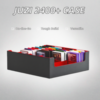 Boîte de rangement pour cartes de sport Juzi 2400+ Magic TCG PTCG avec couvercle amovible pour cartes non protégées, portable, en cuir PU, pour carrom